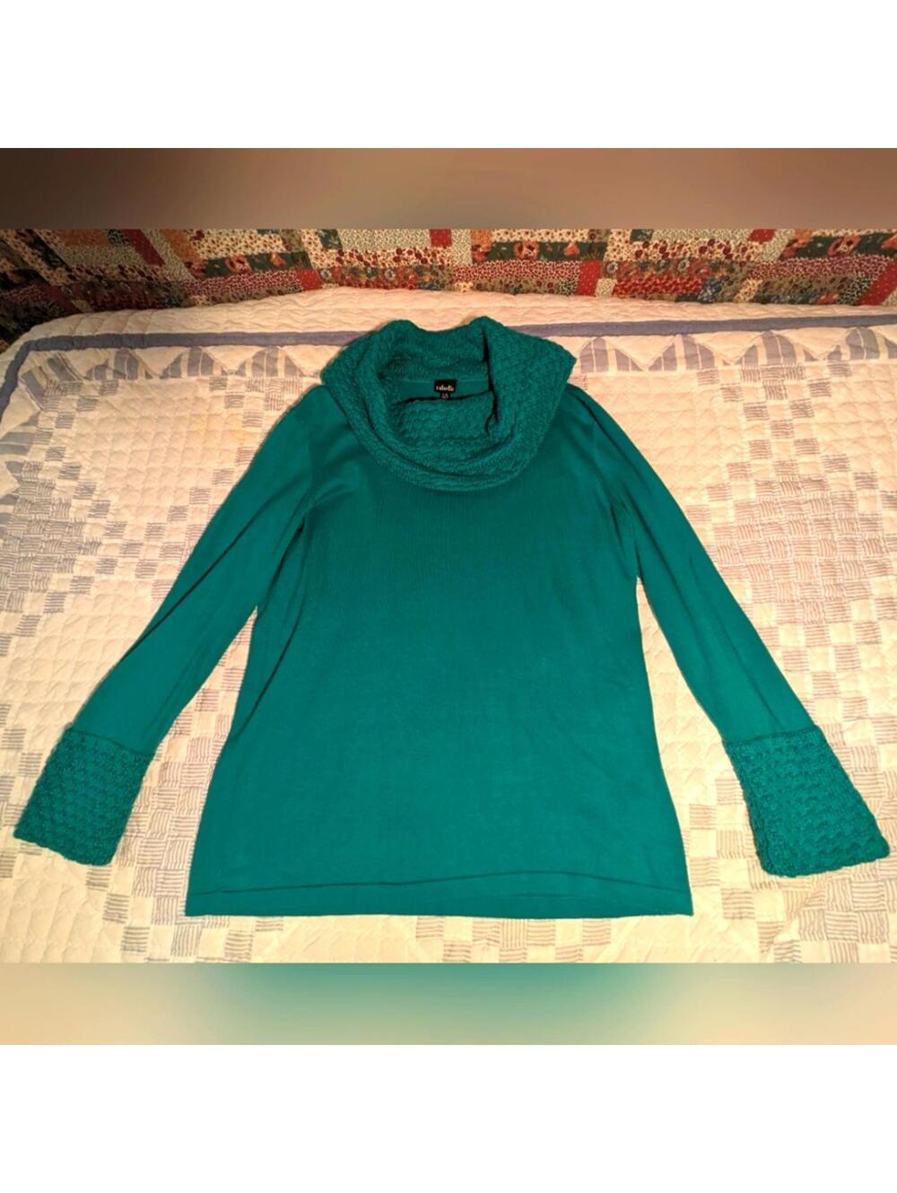 Green Cowl Neck Sweater
